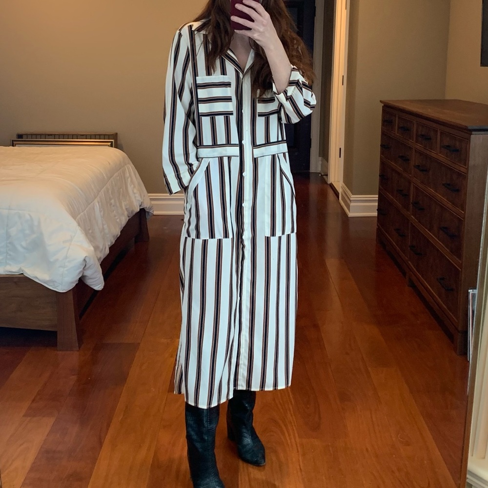 Lush Stripe Shirt Dress ~ Size SMALL